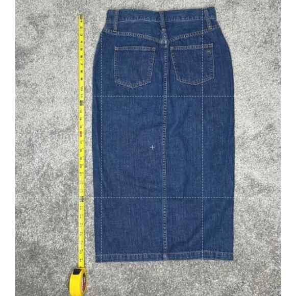 Madewell Jean Skirt Size 26 100% Cotton Drawstring Pockets Front Slit - Picture 3 of 6